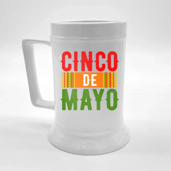 Cinco De Mayo Holiday Festive Front & Back Beer Stein