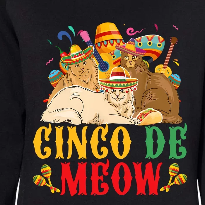 Cinco De Mayo Lets Fiesta Cinco De Meow Cats Kitty Kitten Womens California Wash Sweatshirt