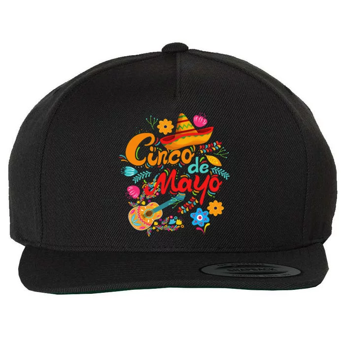 Cinco De Mayo Funny Mexican Fiesta 5 De Mayo Wool Snapback Cap