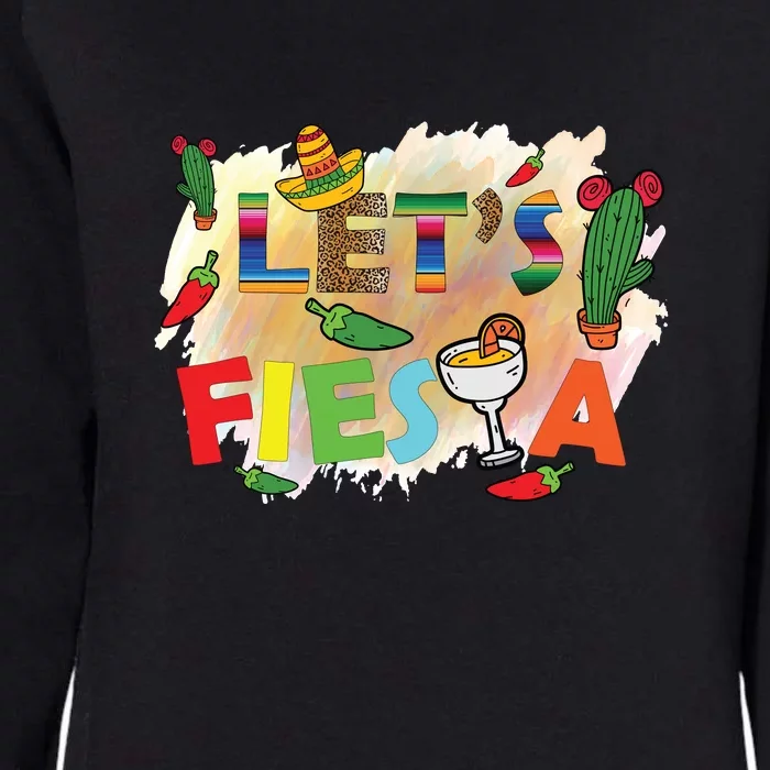 Cinco De Mayo Let's Fiesta Cactus Sombrero Hat Funny Gift Womens California Wash Sweatshirt