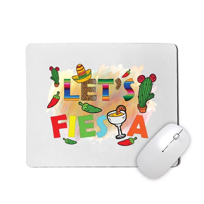 Cinco De Mayo Let's Fiesta Cactus Sombrero Hat Funny Gift Mousepad