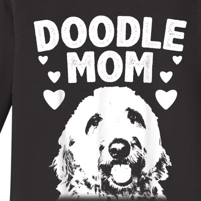 Cute Doodle Mom For Women Mama Golden Doodle Dog Owner Baby Long Sleeve Bodysuit