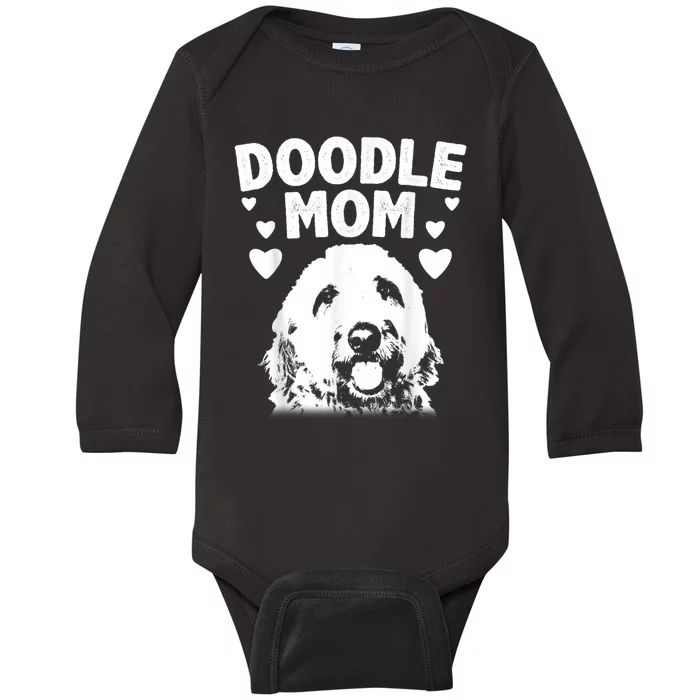 Cute Doodle Mom For Women Mama Golden Doodle Dog Owner Baby Long Sleeve Bodysuit