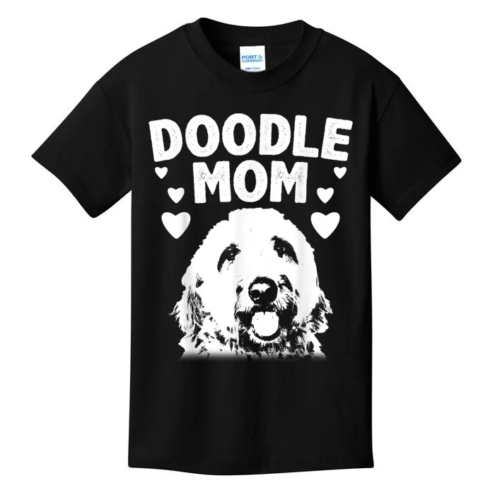 Cute Doodle Mom For Women Mama Golden Doodle Dog Owner Kids T-Shirt