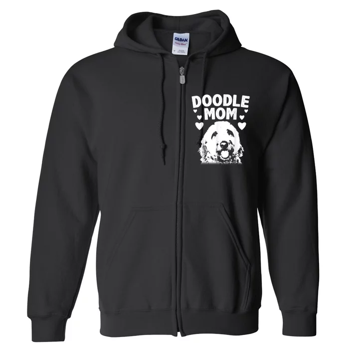 Cute Doodle Mom For Women Mama Golden Doodle Dog Owner Full Zip Hoodie