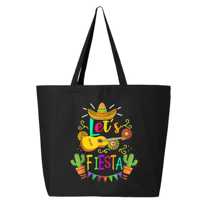 Cinco De Mayo Mexican Guitar Cactus for  Wo boy girl 25L Jumbo Tote