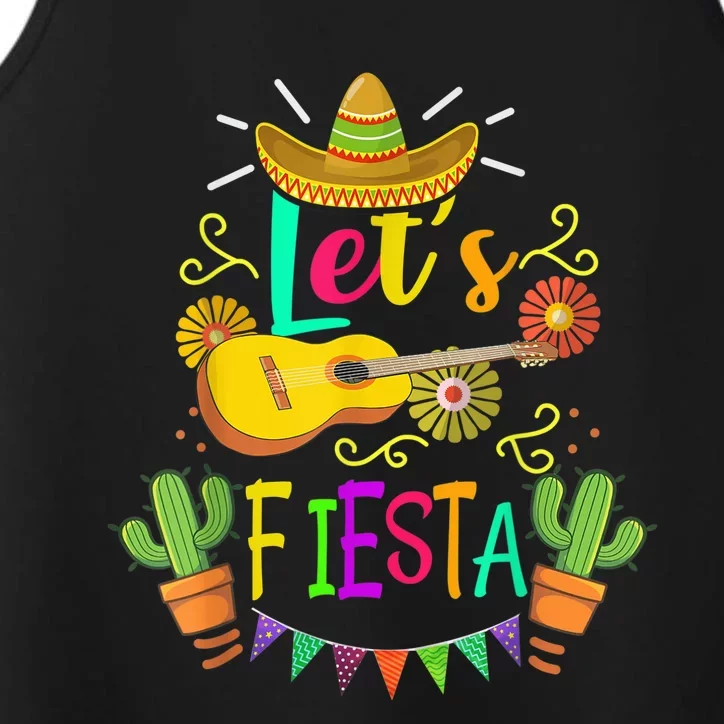 Cinco De Mayo Mexican Guitar Cactus for  Wo boy girl Performance Tank