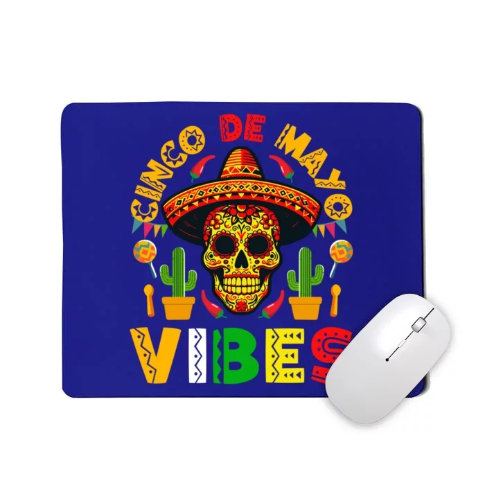 Cinco De Mayo Vibes Fiesta Family Matching Skull Sombrero Cute Gift Mousepad