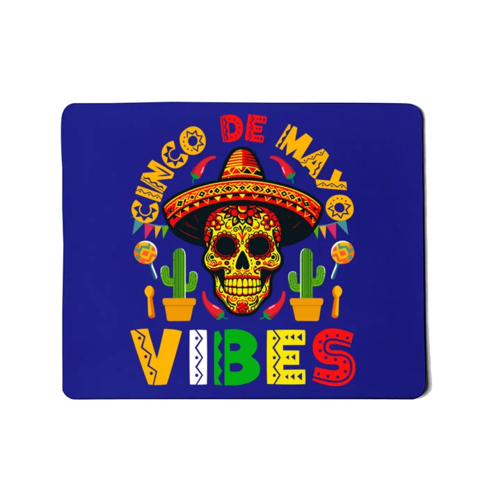 Cinco De Mayo Vibes Fiesta Family Matching Skull Sombrero Cute Gift Mousepad