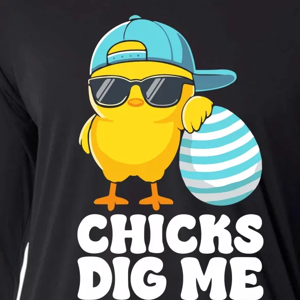 Chicks Dig Me Easter Happy Easter Cooling Performance Long Sleeve Crew