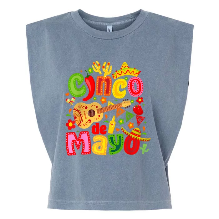 Cinco De Mayo Garment-Dyed Women's Muscle Tee