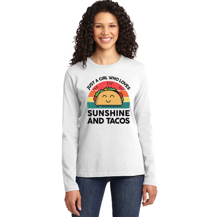 Cinco De Mayo Sunshine Taco Funny Fiesta Mexican Ladies Long Sleeve Shirt