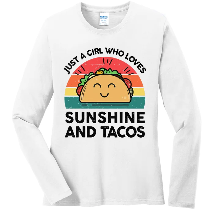 Cinco De Mayo Sunshine Taco Funny Fiesta Mexican Ladies Long Sleeve Shirt