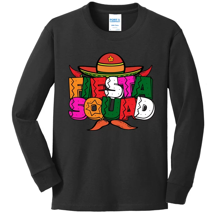 Cinco De Mayo Fiesta Squad Graphic Kids Long Sleeve Shirt