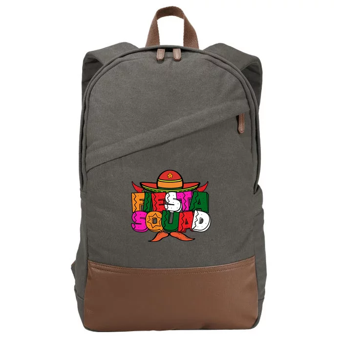 Cinco De Mayo Fiesta Squad Graphic Cotton Canvas Backpack