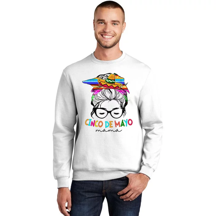 Cinco De Mayo Mama Messy Bun Mexican Mothers Day Mom Sweatshirt