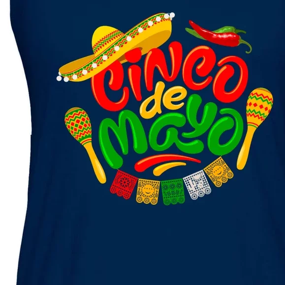 Cinco De Mayo Fiesta Celebration Ladies Essential Flowy Tank