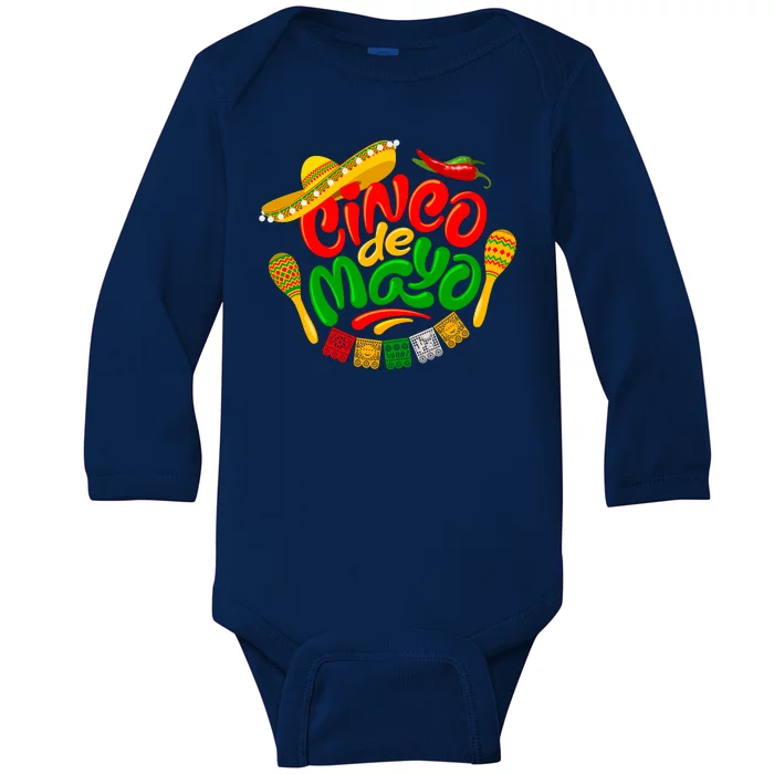 Cinco De Mayo Fiesta Celebration Baby Long Sleeve Bodysuit