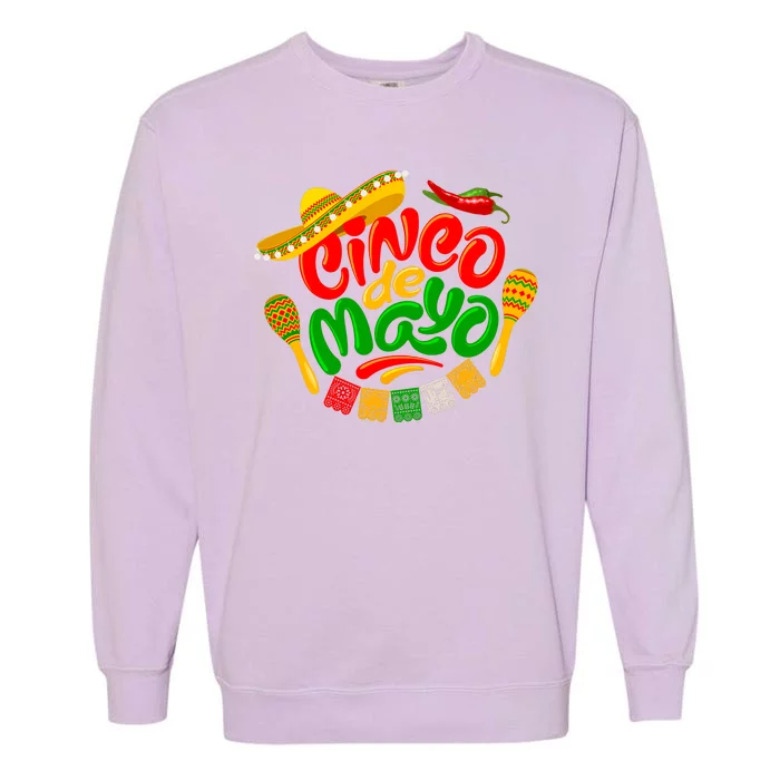 Cinco De Mayo Fiesta Celebration Garment-Dyed Sweatshirt