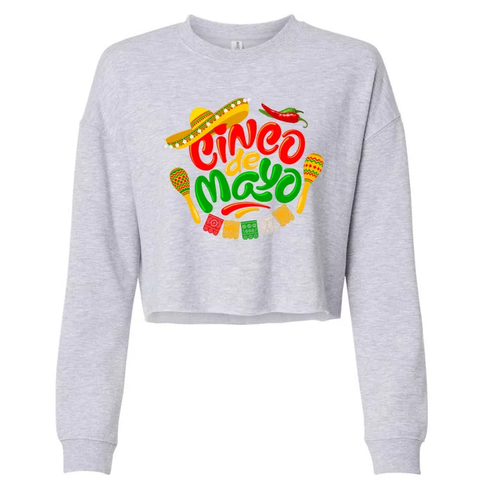 Cinco De Mayo Fiesta Celebration Cropped Pullover Crew