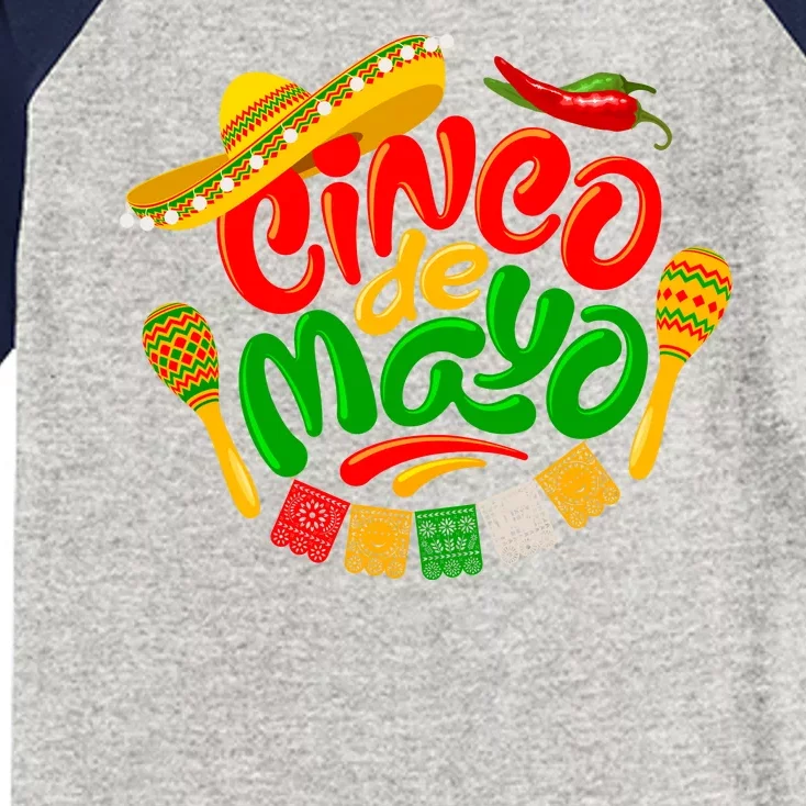 Cinco De Mayo Fiesta Celebration Kids Colorblock Raglan Jersey