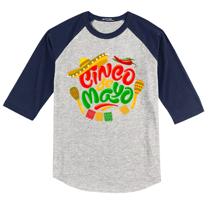 Cinco De Mayo Fiesta Celebration Kids Colorblock Raglan Jersey