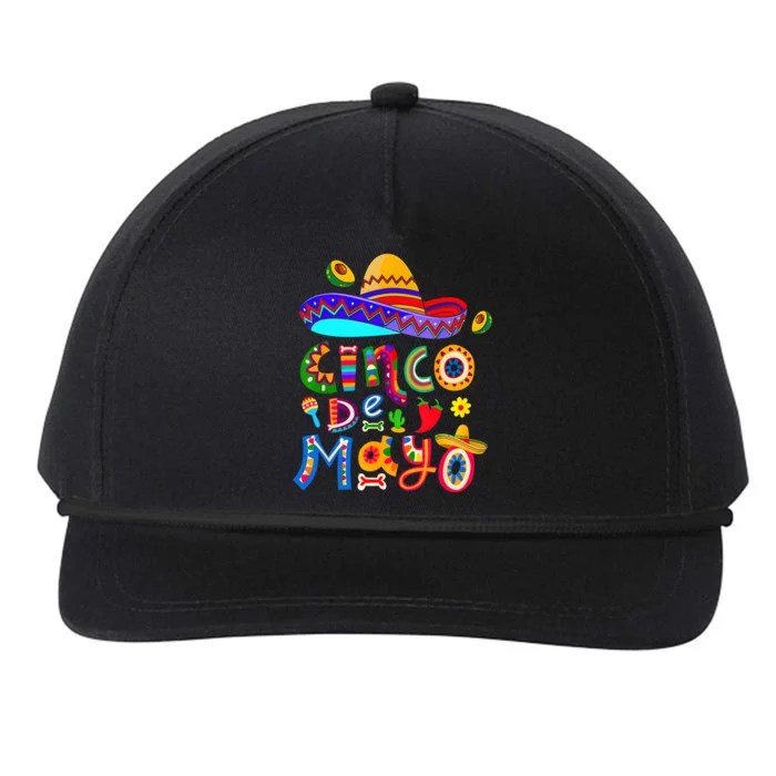 Cinco De Mayo Mexican Fiesta 5 De Mayo Women Men Snapback Five-Panel Rope Hat