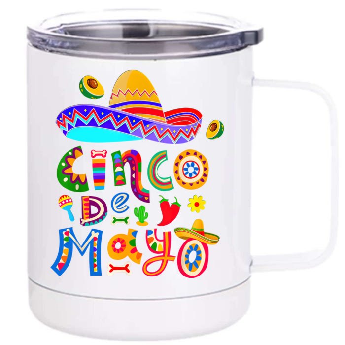 Cinco De Mayo Mexican Fiesta 5 De Mayo Women Men Front & Back 12oz Stainless Steel Tumbler Cup