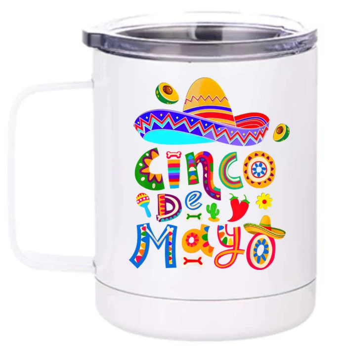 Cinco De Mayo Mexican Fiesta 5 De Mayo Women Men Front & Back 12oz Stainless Steel Tumbler Cup