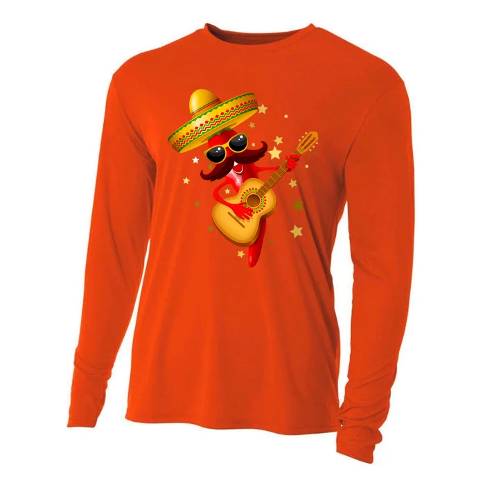 Cinco De Mayo Spicy Chili Pepper Fiesta Cooling Performance Long Sleeve Crew