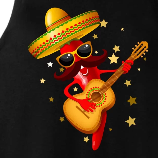 Cinco De Mayo Spicy Chili Pepper Fiesta Ladies Tri-Blend Wicking Tank