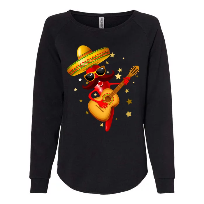 Cinco De Mayo Spicy Chili Pepper Fiesta Womens California Wash Sweatshirt