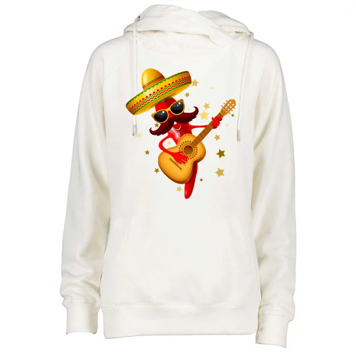 Cinco De Mayo Spicy Chili Pepper Fiesta Womens Funnel Neck Pullover Hood