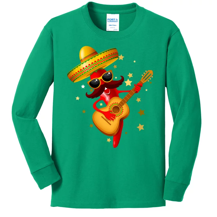 Cinco De Mayo Spicy Chili Pepper Fiesta Kids Long Sleeve Shirt