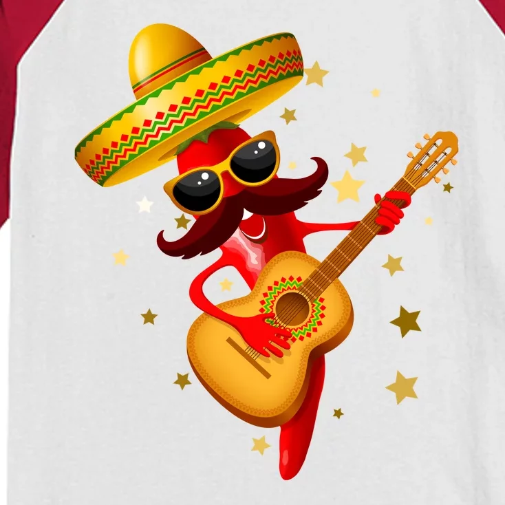 Cinco De Mayo Spicy Chili Pepper Fiesta Kids Colorblock Raglan Jersey