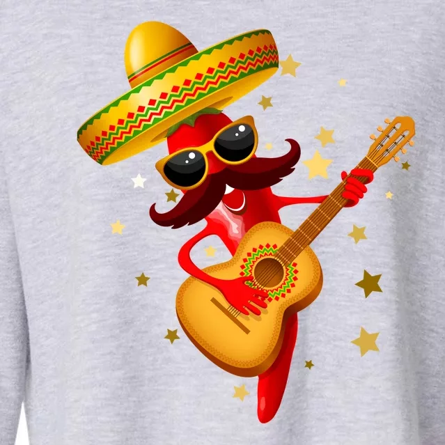 Cinco De Mayo Spicy Chili Pepper Fiesta Cropped Pullover Crew