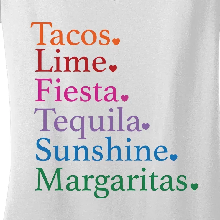 Cinco De Mayo Party Mexican Fiesta Tacos And Tequila Women's V-Neck T-Shirt