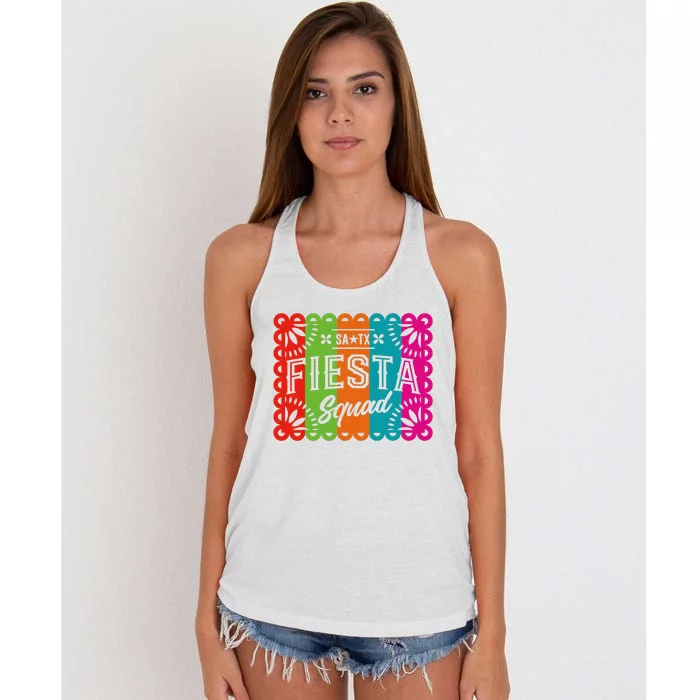 Cinco De Mayo 2024 Fiesta Squad Fiesta San Antonio Texas Women's Knotted Racerback Tank