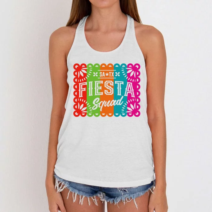 Cinco De Mayo 2024 Fiesta Squad Fiesta San Antonio Texas Women's Knotted Racerback Tank