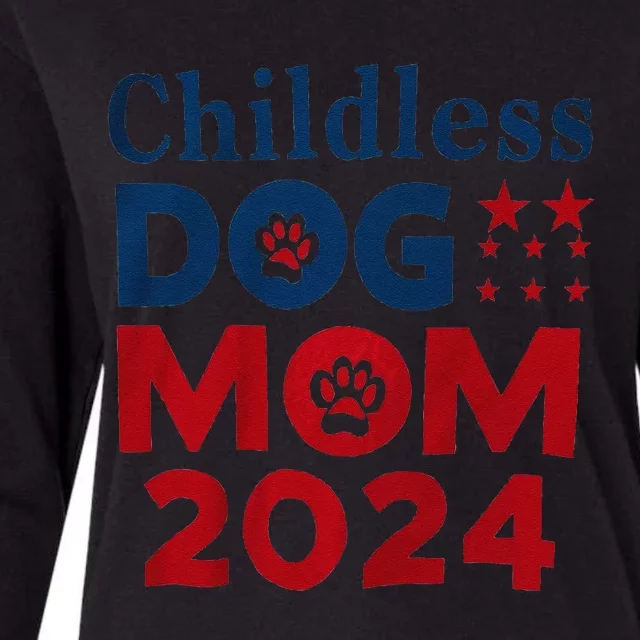 Childless Dog Mom Dog Lady Voting Patriotic Dog Paw Print Womens Cotton Relaxed Long Sleeve T-Shirt