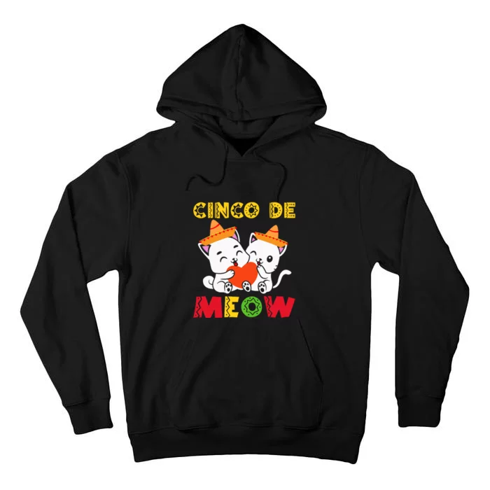 Cinco De Meow With Smiling Cat Taco And Sombrero Tall Hoodie