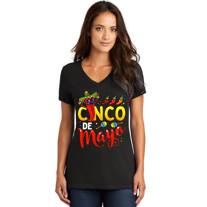 Cinco De Mayo Mexican Fiesta 5 De Mayo Women's V-Neck T-Shirt