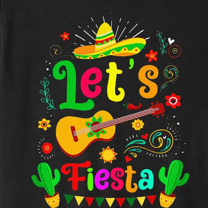 Cinco De Mayo Mexican Guitar Cactus Let's Fiesta ChromaSoft Performance T-Shirt