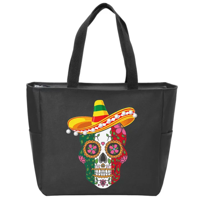 Cinco De Mayo Party Sugar Skull Mexican Fiesta Zip Tote Bag