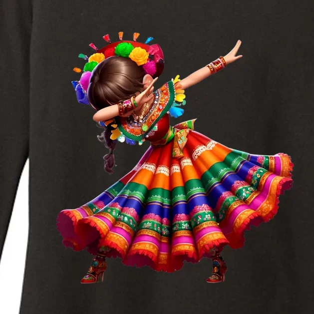 Cinco De Mayo Funny Mexican Dabbing Woman Cinco De Mayo Womens CVC Long Sleeve Shirt