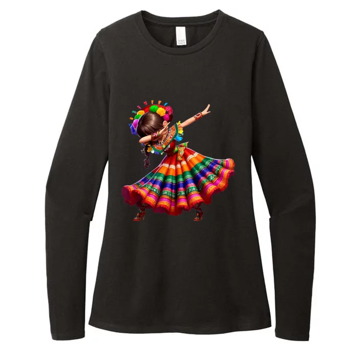 Cinco De Mayo Funny Mexican Dabbing Woman Cinco De Mayo Womens CVC Long Sleeve Shirt