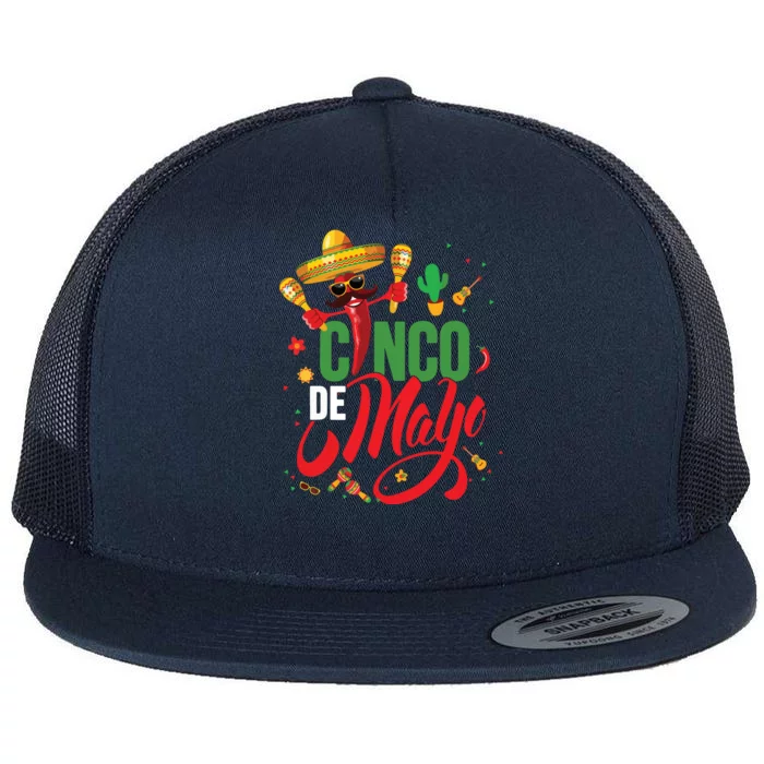 Cinco De Mayo Mexican Fiesta 5 De Mayo Flat Bill Trucker Hat