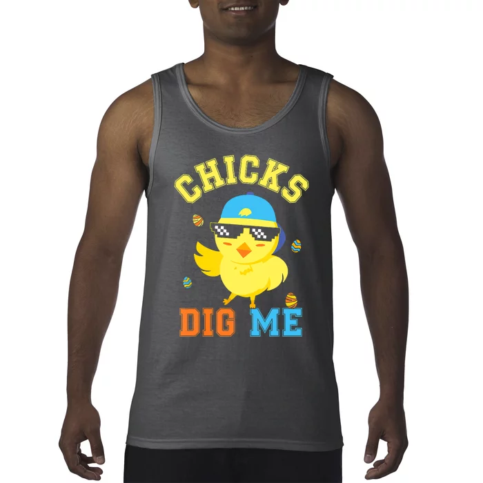 Chicks Dig Me Happy Easter Egg Hunt Funny Tank Top