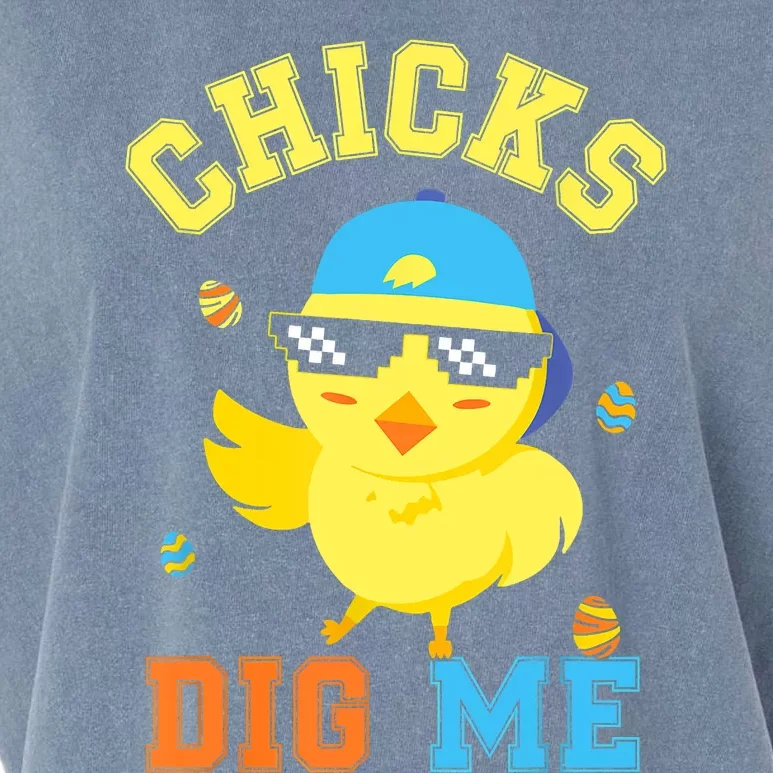 Chicks Dig Me Happy Easter Egg Hunt Funny Garment-Dyed Women's Muscle Tee