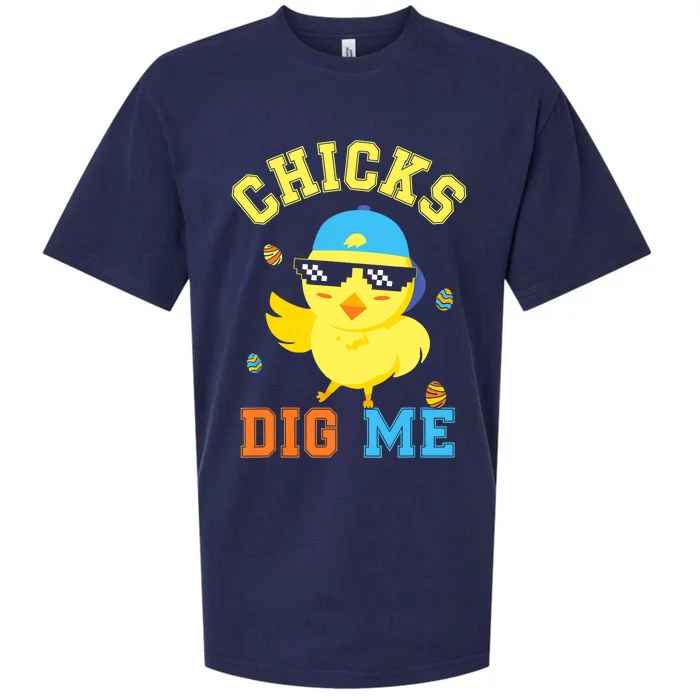 Chicks Dig Me Happy Easter Egg Hunt Funny Sueded Cloud Jersey T-Shirt